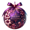Elegant Christmas Ball Ornaments Fabric Panel 12