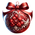 Elegant Christmas Ball Ornaments Fabric Panel 14