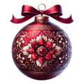 Elegant Christmas Ball Ornaments Fabric Panel 18