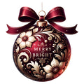 Elegant Christmas Ball Ornaments Fabric Panel 19