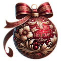 Elegant Christmas Ball Ornaments Fabric Panel 21