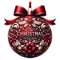 Elegant Christmas Ball Ornaments Fabric Panel 23