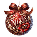 Elegant Christmas Ball Ornaments Fabric Panel 24