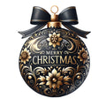 Elegant Christmas Ball Ornaments Fabric Panel 25