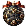 Elegant Christmas Ball Ornaments Fabric Panel 26