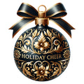 Elegant Christmas Ball Ornaments Fabric Panel 27