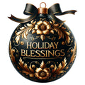 Elegant Christmas Ball Ornaments Fabric Panel 29