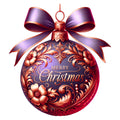 Elegant Christmas Ball Ornaments Fabric Panel 3
