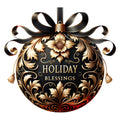 Elegant Christmas Ball Ornaments Fabric Panel 31