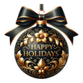 Elegant Christmas Ball Ornaments Fabric Panel 36