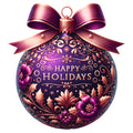 Elegant Christmas Ball Ornaments Fabric Panel 5