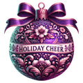 Elegant Christmas Ball Ornaments Fabric Panel 7