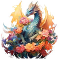 Elemental Dragons Fabric Panel 7
