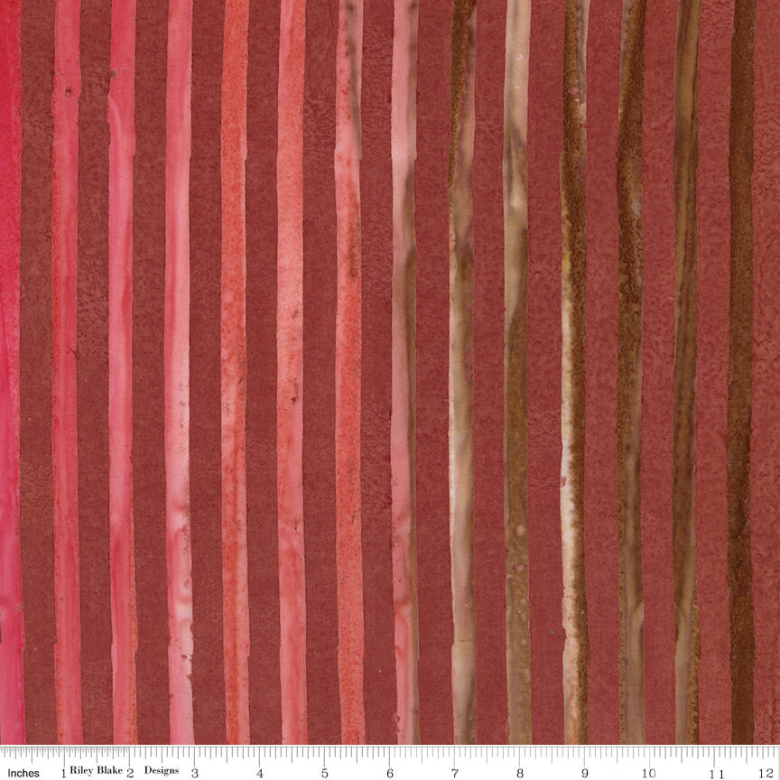 Elementals Batiks - Get in Line - Cinnamon Grove 44"/45" Fabric Per Yard