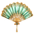 Emerald Victorian Lady Fabric Panel 1