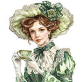 Emerald Victorian Lady Fabric Panel 12