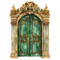 Emerald Victorian Lady Fabric Panel 34