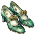 Emerald Victorian Lady Fabric Panel 41