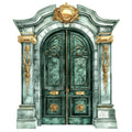 Emerald Victorian Lady Fabric Panel 9