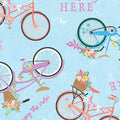 Enjoy the Ride - Springtime Bicycles - Light Blue 44" / 45" Fabric Per Yard