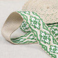 Ethnic Webbing 38mm Green Beige White