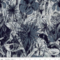 Expressions Batiks - Floral Reflections - Steel Sapphire 44" / 45" Fabric Per Yard