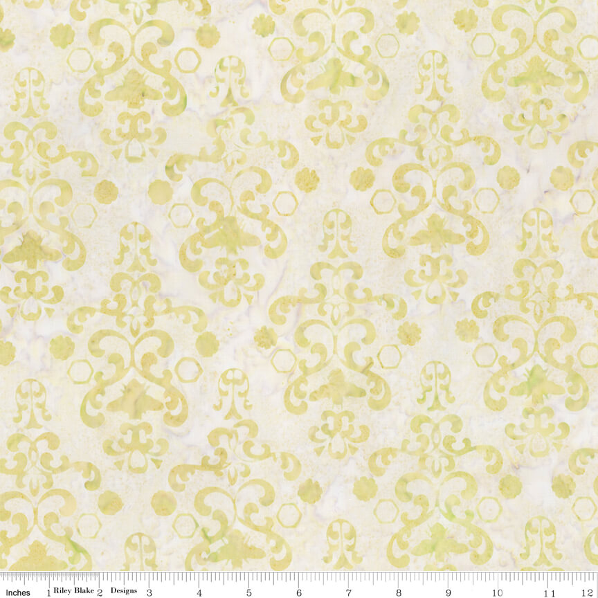 Expressions Batiks - Watercolor Daisies - Parmesan 44" / 45" Fabric Per Yard