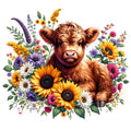 Fancy Highland Cows Fabric Panel 11