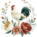 Farmhouse Chicken Decor Fabric Panel 1