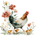 Farmhouse Chicken Decor Fabric Panel 22