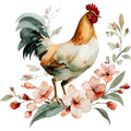 Farmhouse Chicken Decor Fabric Panel 23