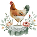 Farmhouse Chicken Decor Fabric Panel 47