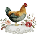 Farmhouse Chicken Decor Fabric Panel 49