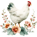 Farmhouse Chicken Decor Fabric Panel 55
