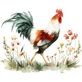Farmhouse Chicken Decor Fabric Panel 56