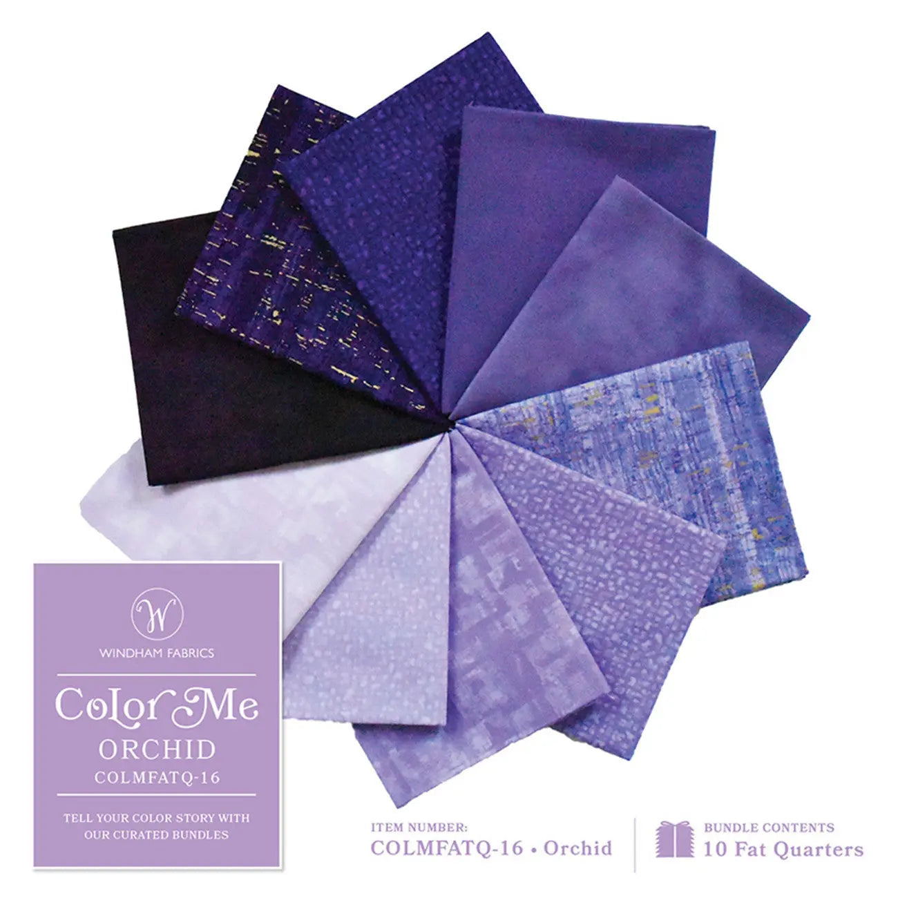 Fat Quarter Leaf Color Me, 10pcs/bundle