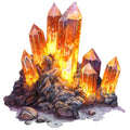 Fire Moon Crystals Fabric Panel 16