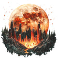 Fire Moon Crystals Fabric Panel 25