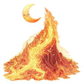 Fire Moon Crystals Fabric Panel 5