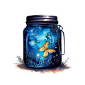 Fireflies in a Jar Fabric Panel 4