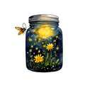 Fireflies in a Jar Fabric Panel 6