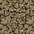 Flamenco - Geo Leaf - Brown 44" / 45" Fabric Per Yard