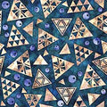 Flamenco - Geo Triangle - Blue 44" / 45" Fabric Per Yard