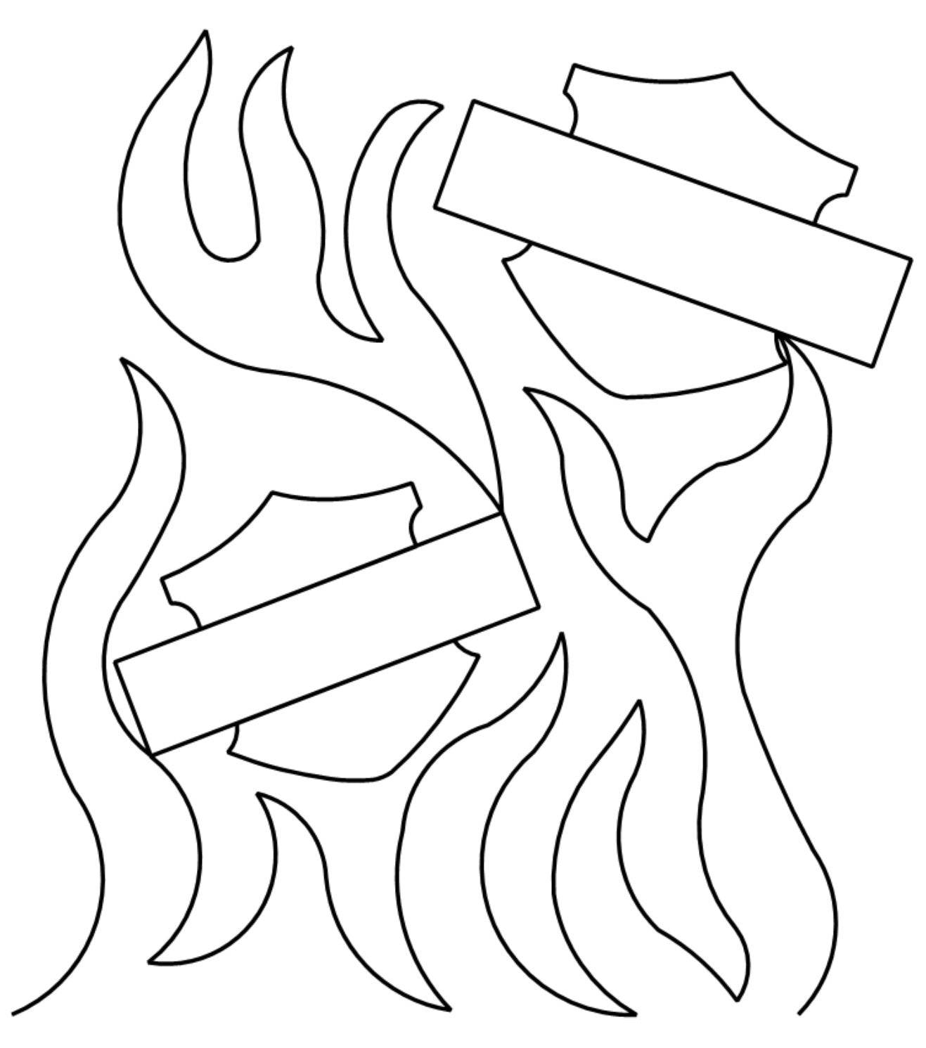 Flaming Shields Digital E2E Pantograph for Quilting