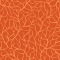 Flora & Fauna: Midnight - Branches - Orange 44" / 45" Fabric Per Yard