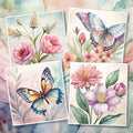 Floral Butterflies Scene Fabric Panel 13