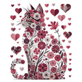 Floral Cat Fabric Panel 1