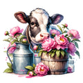 Floral Cows Fabric Panel 11