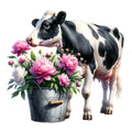 Floral Cows Fabric Panel 12