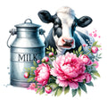 Floral Cows Fabric Panel 3